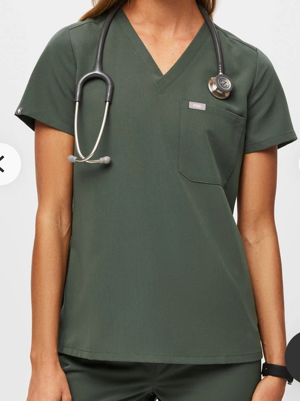 Figs green Catarina v neck medical scrubs top shirt size M
